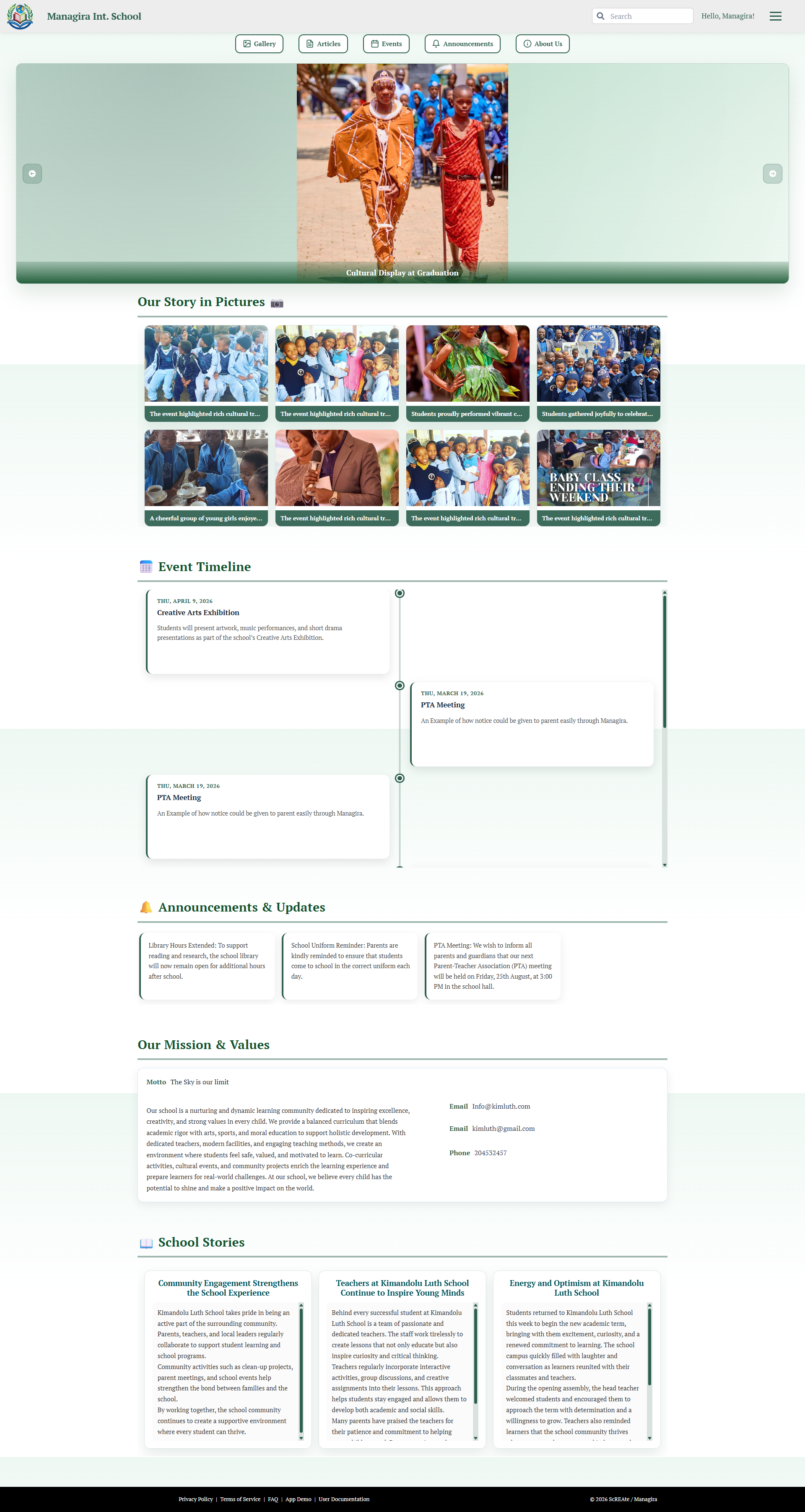 School Website preview