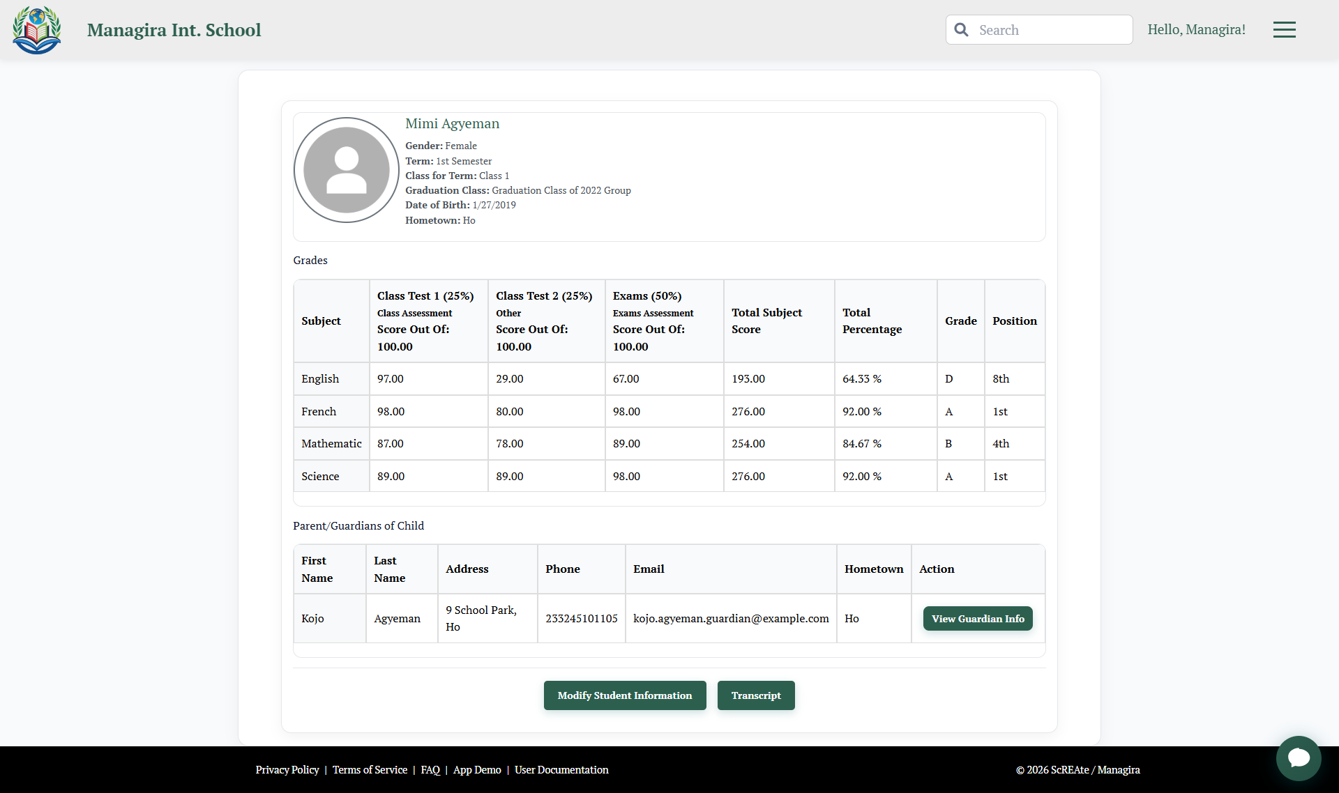 Student Portal preview